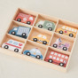 VIGA Wooden Set of Colorful City Vehicles 9 pcs.