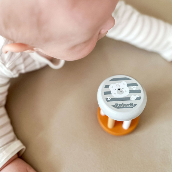 VIGA PolarB Wooden Rattle with Animal