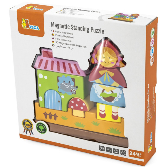 VIGA Wooden Magnetic Blocks Little Red Riding Hood Set 10 Pieces