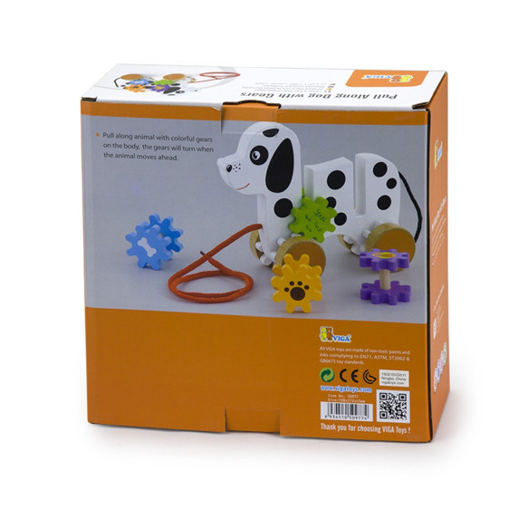 Viga Wooden Pull-Along Dog