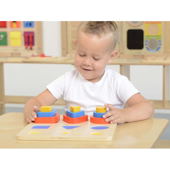 MASTERKIDZ Shape Sorter Montessori Geometric Blocks