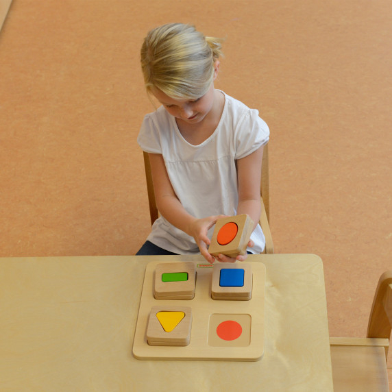 MASTERKIDZ Montessori Wooden Shapes and Colors Sensory Sorter