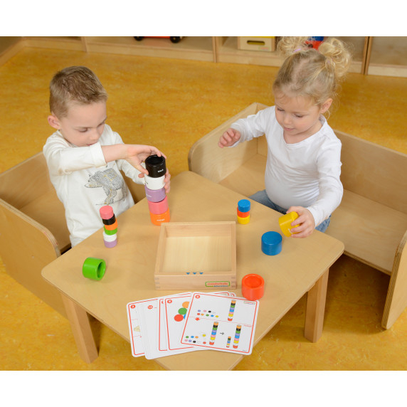 MASTERKIDZ Colorful Wooden Blocks and Round Cups