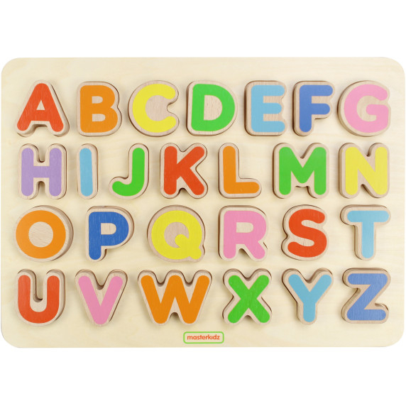 MASTERKIDZ Wooden Educational Board Alphabet Capital Letters Montessori