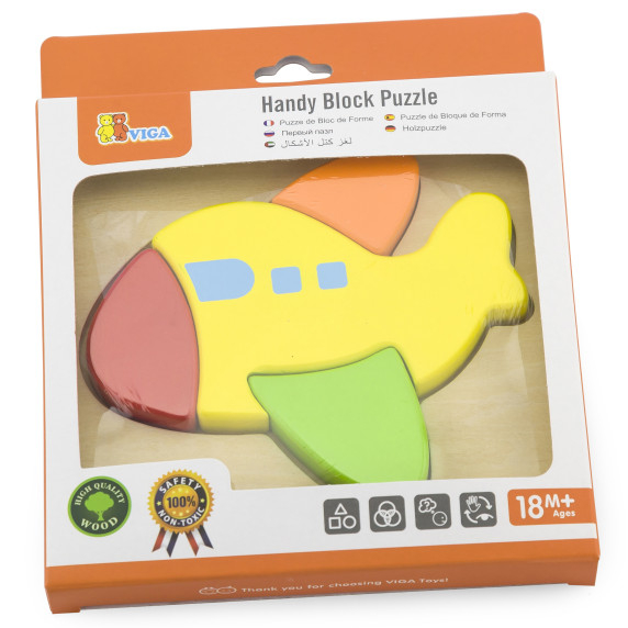 VIGA Baby's First Wooden Puzzle Plane