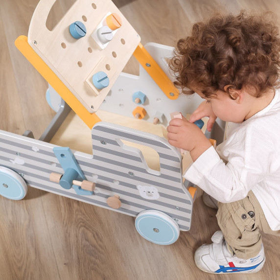 VIGA PolarB Wooden Car with Tools DIY Workshop Car