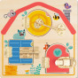 Tooky Toy Wooden Manipulative Board Opening and Closing Locks with Animals