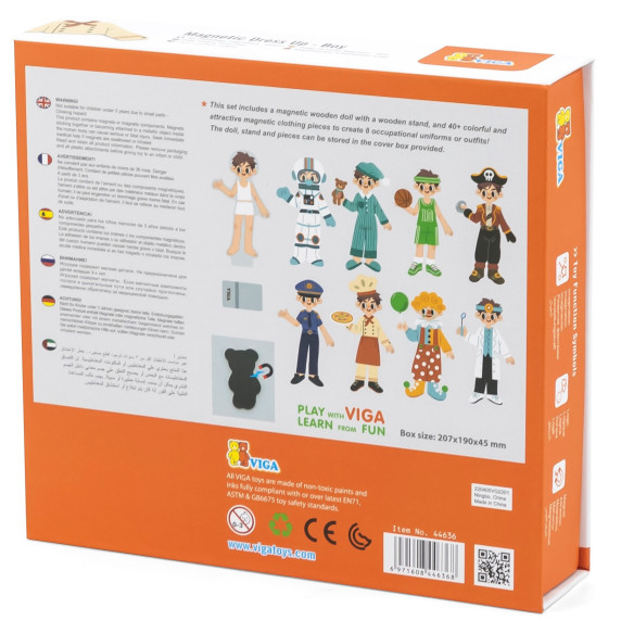 VIGA Wooden Magnetic Educational Dress Up Puzzle