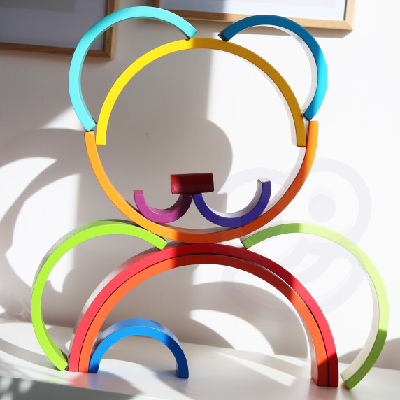 TOOKY TOY Wooden Puzzle Montessori Rainbow