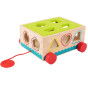 TOOKY TOY Wooden Sorter Cart Blocks 16 pcs.