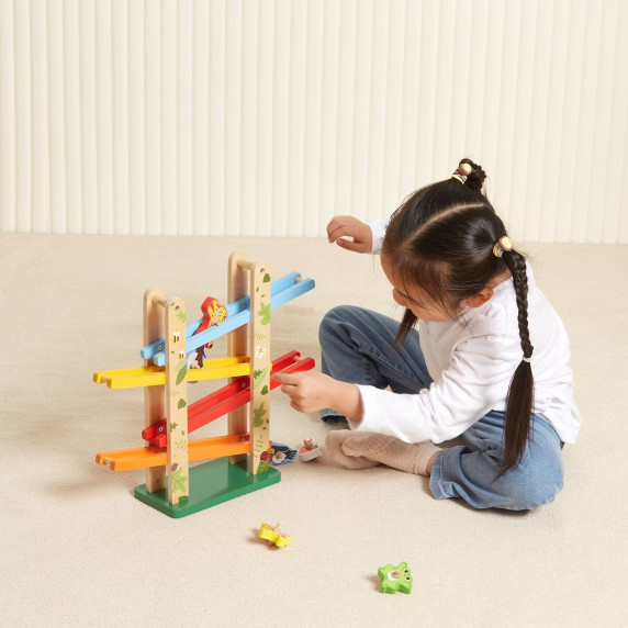 VIGA Wooden Slide for Animals Jungle 7 pcs.
