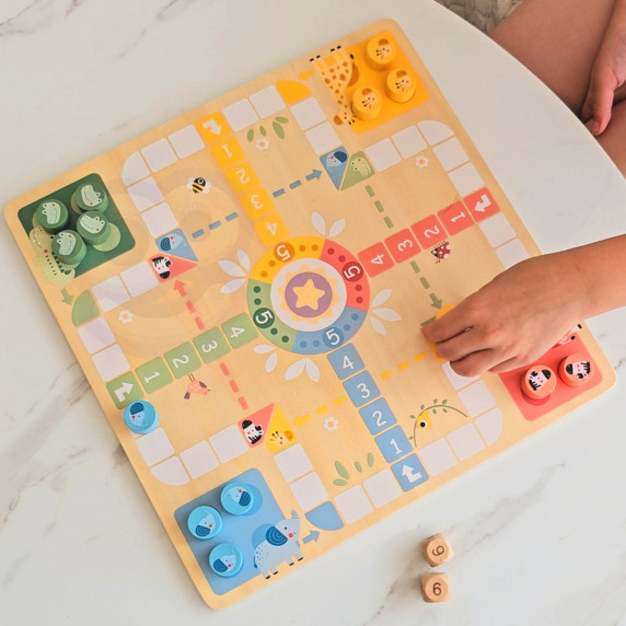 TOOKY TOY Logic Board Games 2 in 1 Ludo Ludo + Free the Animals