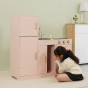 VIGA PolarB Wooden Interactive Kitchen Pink Set with Fridge and Sink