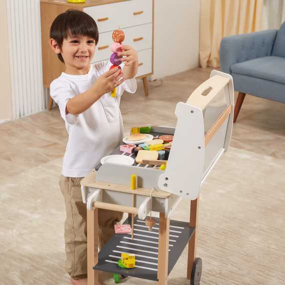 VIGA Large Wooden Grill for Children + 47 Accessories