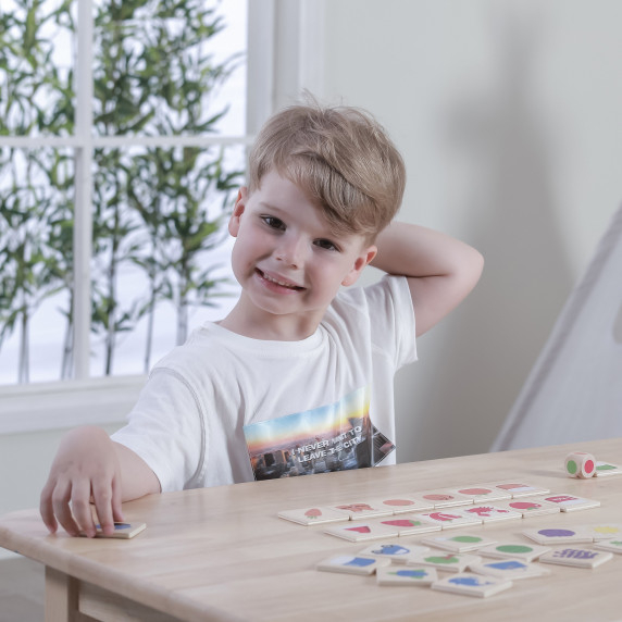 VIGA Educational Wooden Puzzle Sort Match Colors and Shapes 38 Pieces Montessori