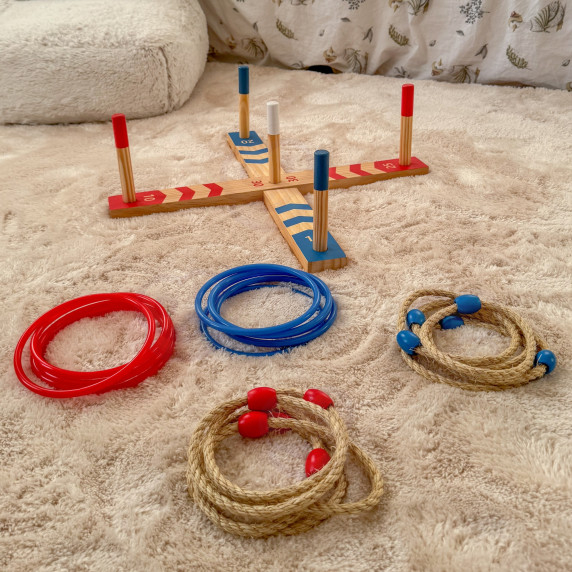 TOOKY TOY Wooden Fun Serso Arcade Ring Cross Game