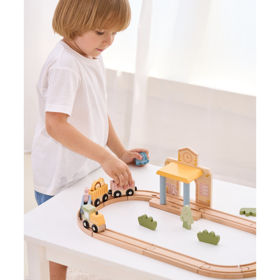 Viga PolarB Wooden Train Set 30 pcs.