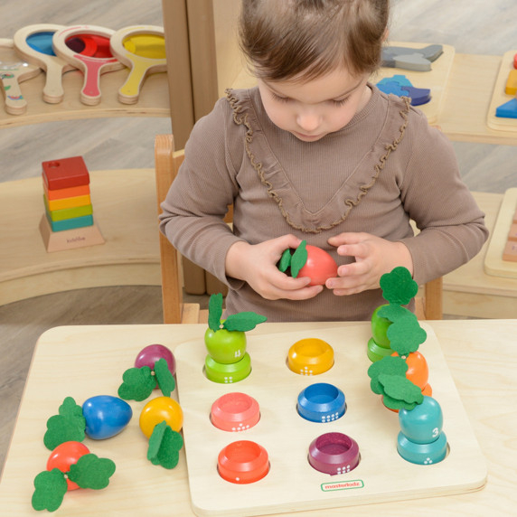 MASTERKIDZ Montessori Vegetables Educational Board Learning Numbers and Colors
