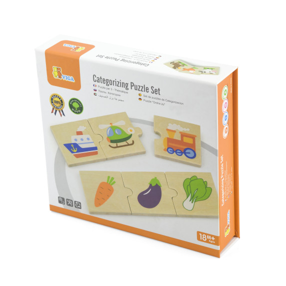 Viga Toys Wooden Logic Puzzle 24 Pieces