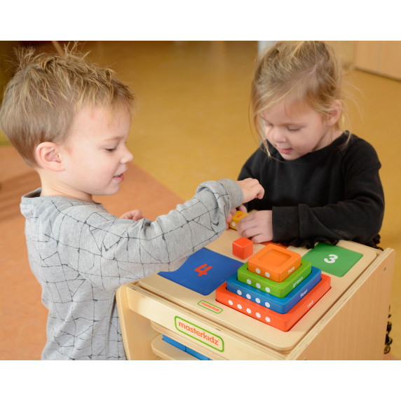MASTERKIDZ Wooden Pyramid Educational Counting Colors Montessori