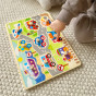 TOOKY TOY Wooden Montessori Puzzle Transport Vehicles with Matching Pins