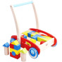 TOOKY TOY Wooden Walker Pusher for Children + Blocks 23 pcs.