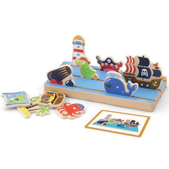 VIGA Wooden Educational Puzzle Distance Learning 2 in 1
