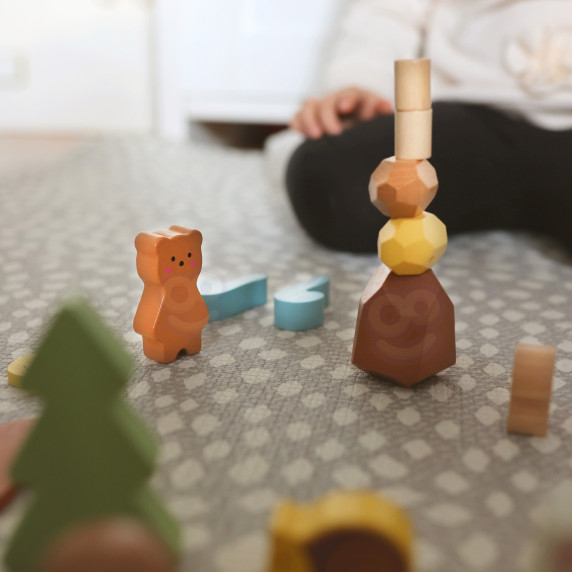 TOOKY TOY Forest Set Stackable Puzzle Blocks Figures