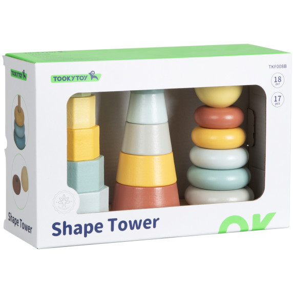 TOOKY TOY Three Towers Stack Puzzle Montessori Sorter