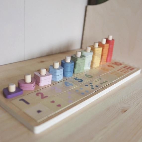 VIGA PolarB Wooden Abacus Montessori Number Sorter