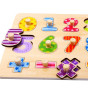 TOOKY TOY Wooden Puzzle Learning to Count Puzzle with Pins Numbers