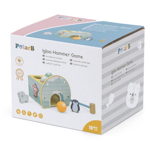 VIGA PolarB Wooden Igloo Puncher with Hammer, Figurines and Sorter