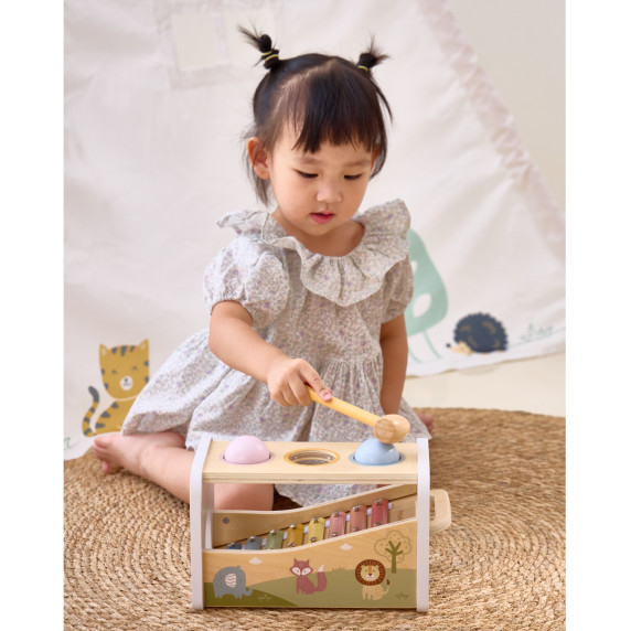 VIGA Wooden Set of Knockout + Xylophone 2 in 1