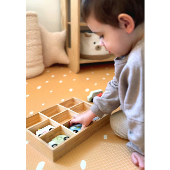 TOOKY TOY Set of Wooden Vehicles and Road Signs in a Box