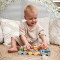 TOOKY TOY Wooden Train with Animals Blocks Montessori Puzzle