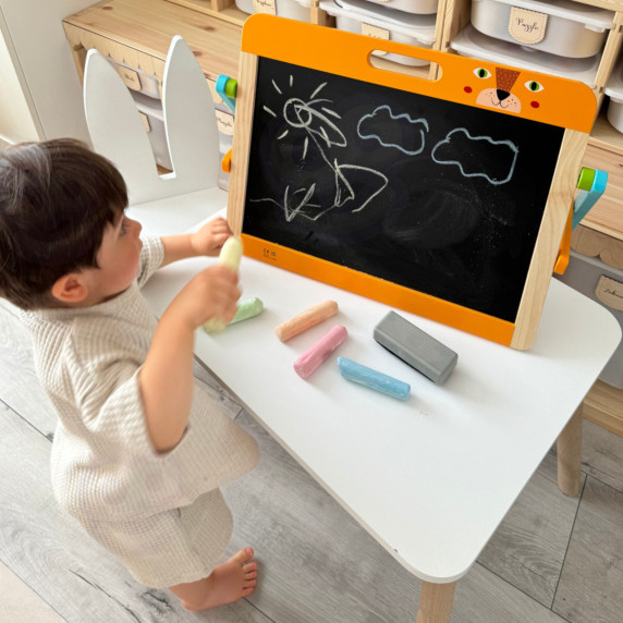TOOKY TOY Educational 2-in-1 Magnetic Chalk Board for Children Magnets Sponge 6 pcs.