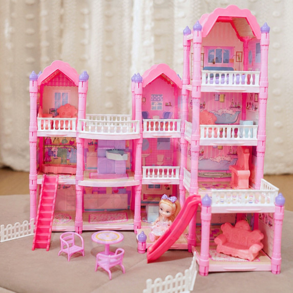 WOOPIE Dollhouse Villa with Accessories and Illuminated Doll 296 pcs.
