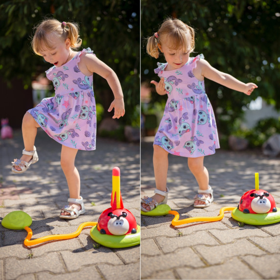 WOOPIE 3-in-1 Arcade Game Rocket Launcher Jump Rope Throw at the Target Ladybug