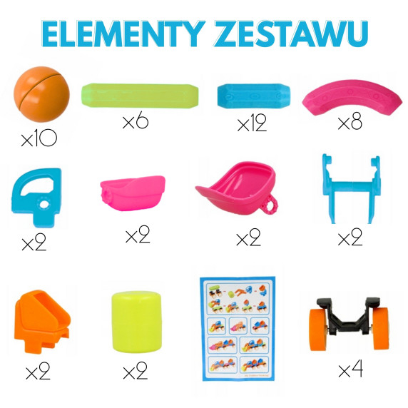 WOOPIE Magnetic Building Blocks Vehicles 52 pcs.