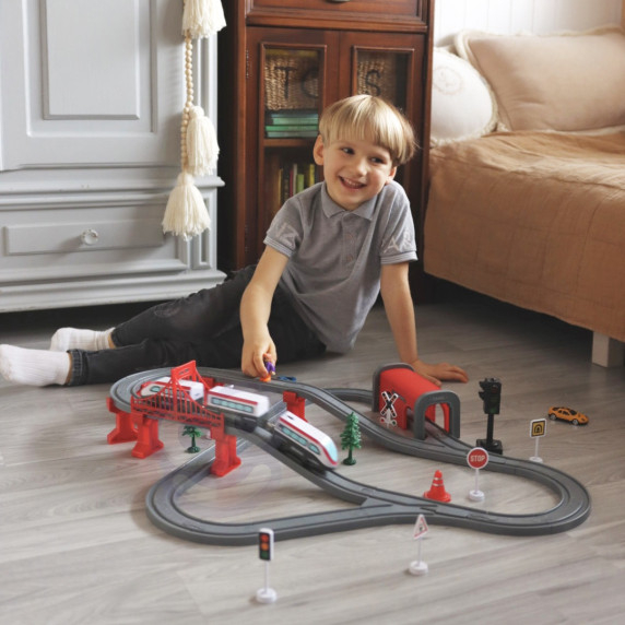 WOOPIE Electric Train Track Bridge Tunnel 80 pcs.