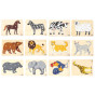 VIGA Wooden Puzzle Set 12 Montessori Animal Puzzles + Stand