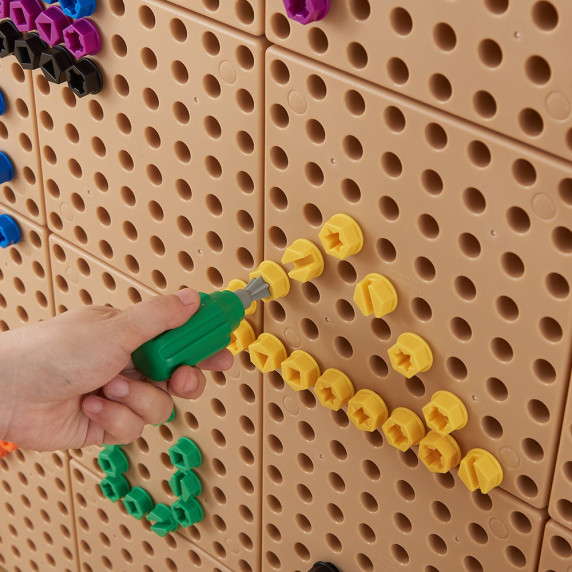 MASTERKIDZ Colorful Screws 5 Shapes for STEM Creative Board 512 Pieces Mix Colors
