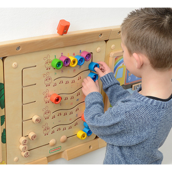 MASTERKIDZ Colorful Caterpillars Learning Numbers and Quantities - Montessori Educational Wall Board