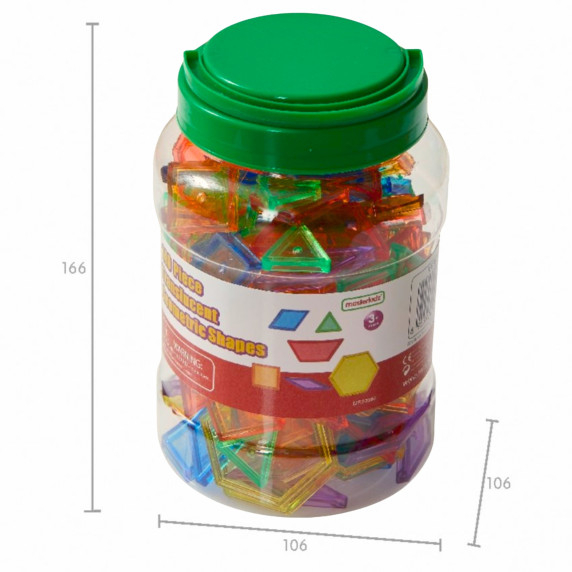 MASTERKIDZ Round LED Light Panel Colorful + Montessori Mosaic Blocks 140 pcs.