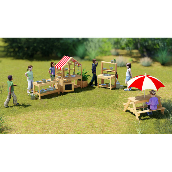CLASSIC WORLD EDU Wooden Kitchen Countertop Kitchen Accessories Cabinet Playground