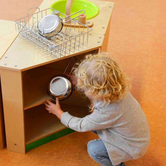 MASTERKIDZ Wooden Corner Kitchen Cabinet for Children