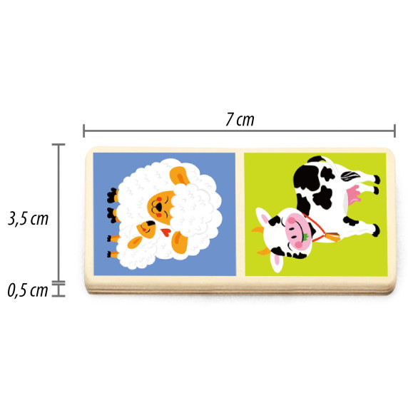 VIGA Educational Wooden Domino Blocks Farm Game 28 Pieces Montessori