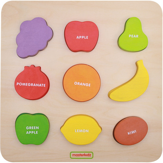MASTERKIDZ Wooden Shape Sorter Colorful Fruits Montessori