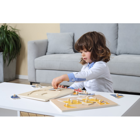 VIGA Wooden Montessori Puzzle Rooster with Pins