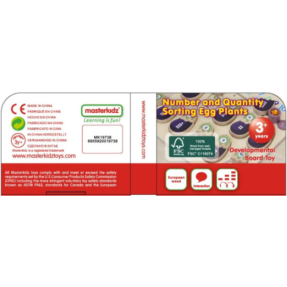 MASTERKIDZ Eggplant Montessori Learning Number Board